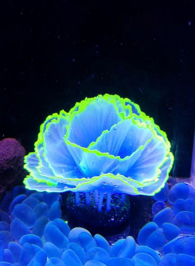 Besimple Artificial Coral Ornament Glowing Effect Resin Aquarium Plants Coral Aquarium Fish Tank Decorations(Blue) - Image 2